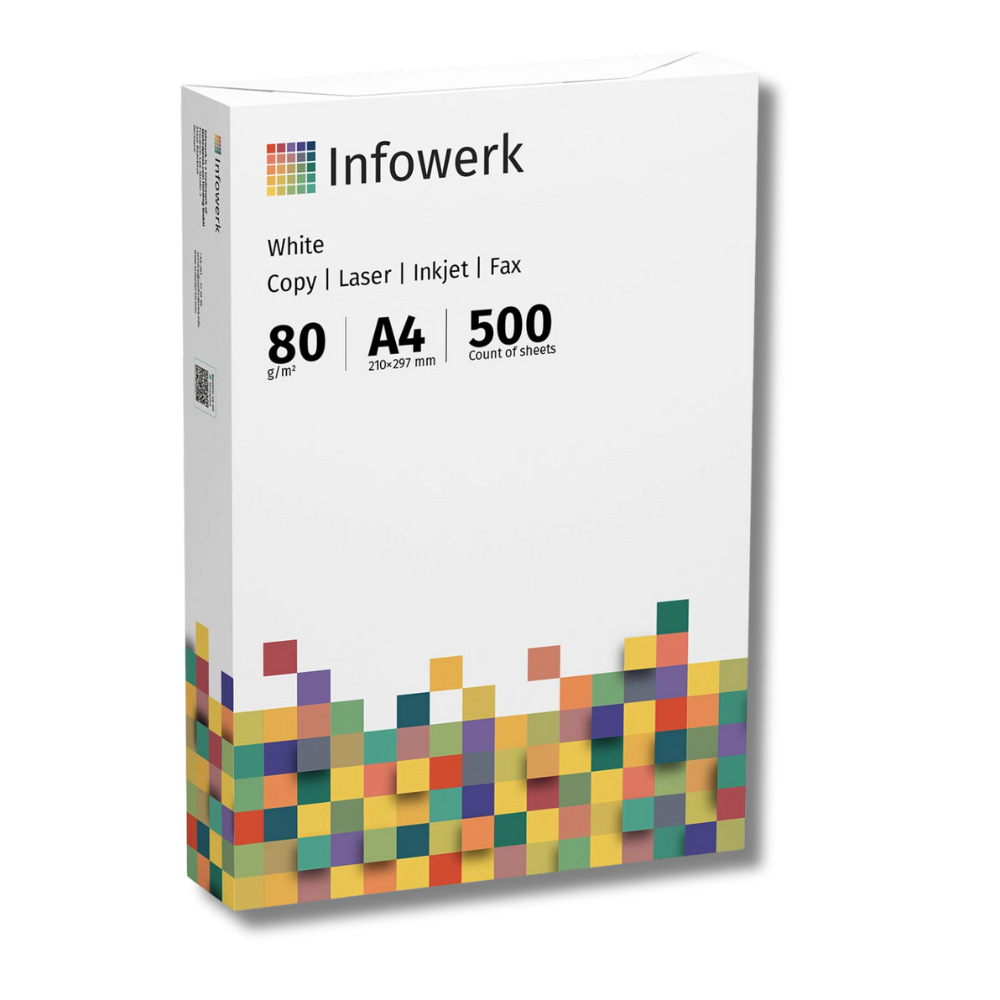 Ramette 500 feuilles de papier pour imprimante et photocopieur, format A4, 80 g/m², blanc, certifié PEFC